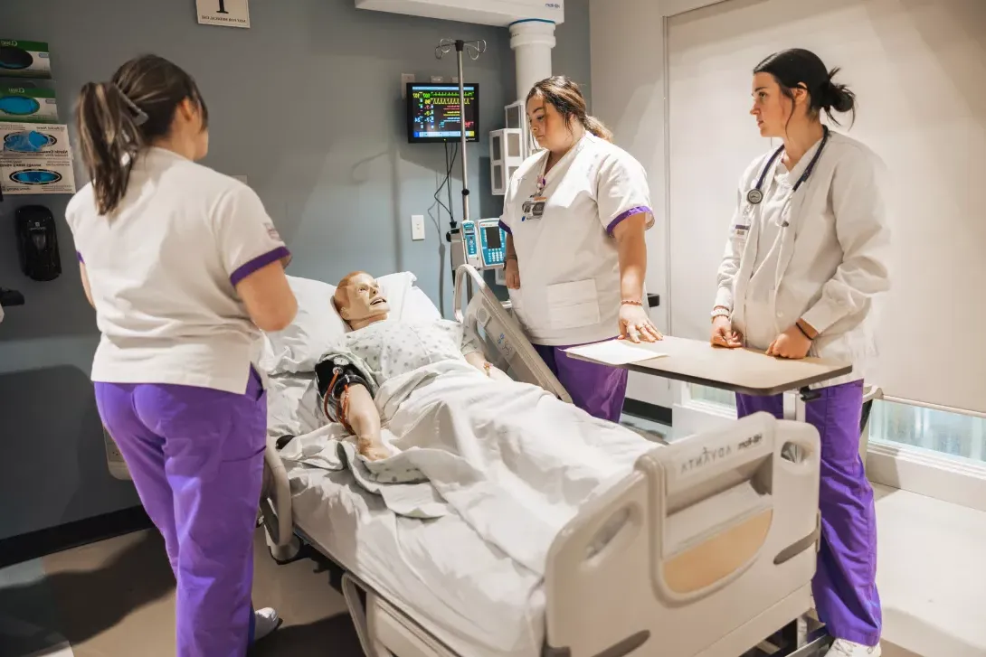 Nursing students in simulation lab